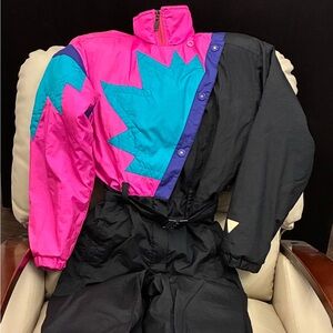 Iconic Vintage 80s 90s Colorblock Fera Ski Suit. Size 6
